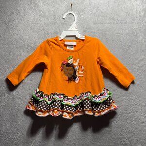 Bonnie Baby Girls Thanksgiving Turkey Top Shirt 6-9 Month
